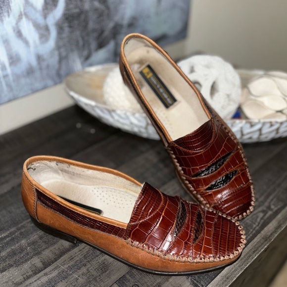 Stacy Adams Other - 💰 3 for $25💰 Stacy Adams Brown Genuine Snake Leather Loafers Men's SZ 9